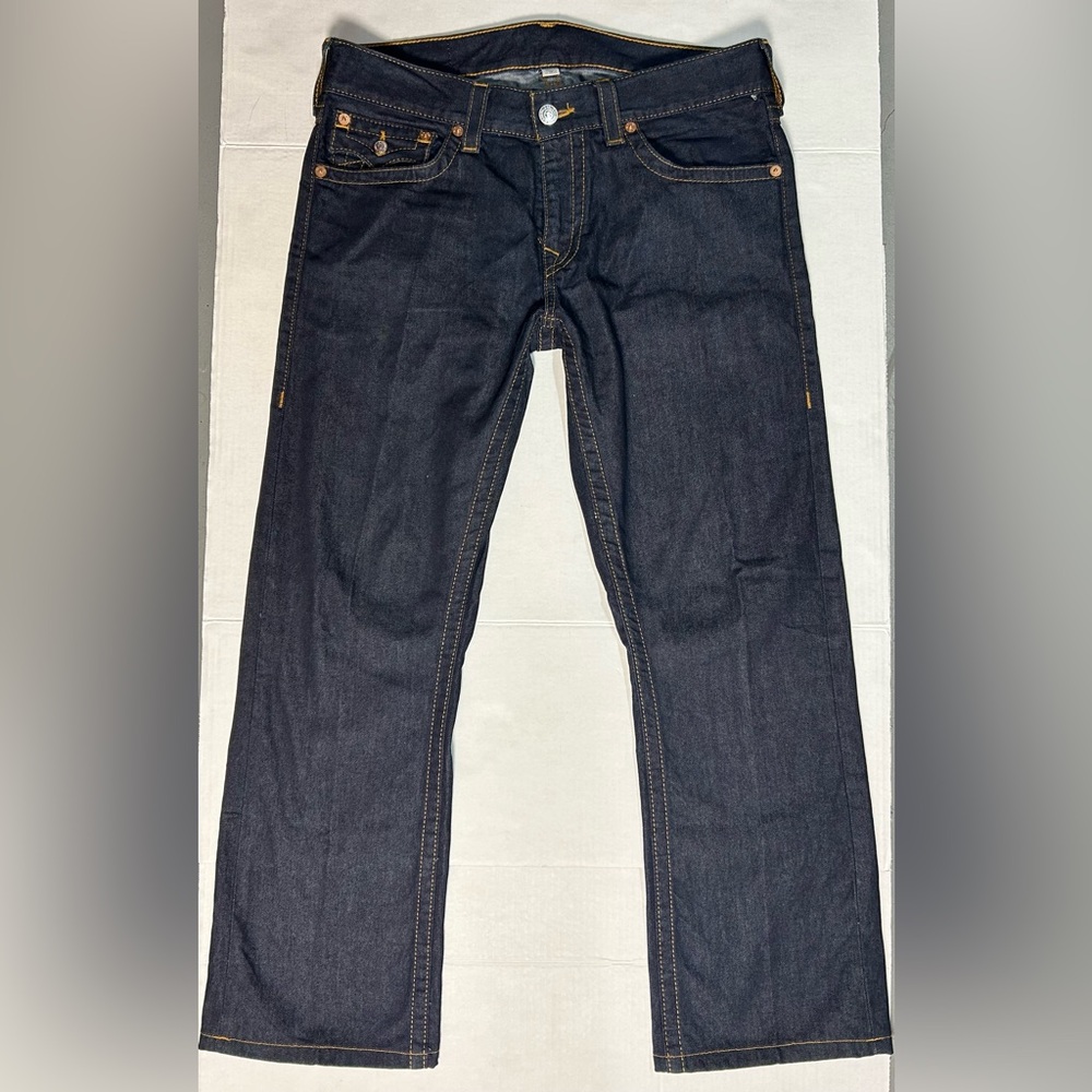 True Religion Men's Straight Jeans in Dark Indigo